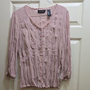 Liz Clairbone Three Quarter Length Sleeve Blouse - Size 4 - Pink Blush